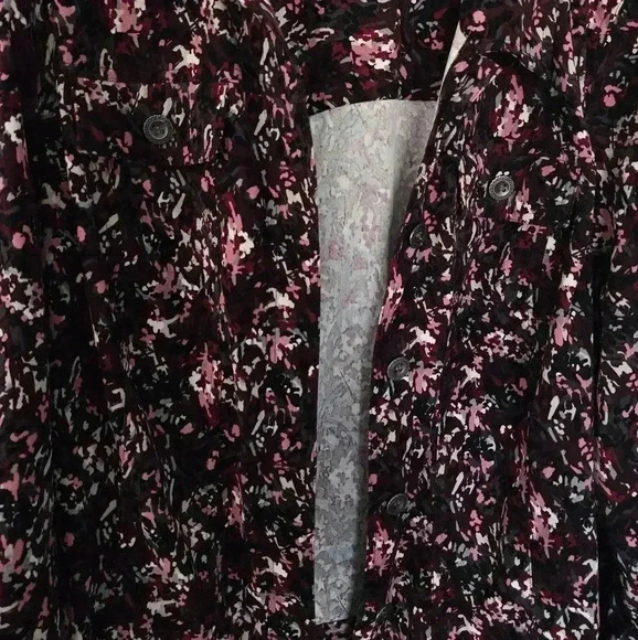 Cj Banks Maroon, Gray & Pink Long Sleeve Jacket Women Size 2X - Picture 3 of 12